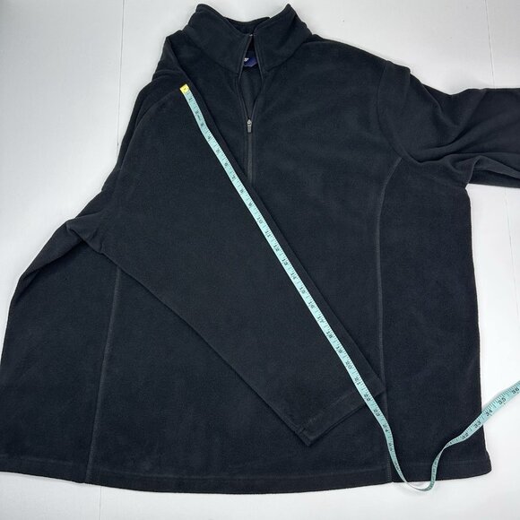 Lands' End Women Black Athletic Quarter Zip Fleece Activewear Top 2XL/20-22W/C54 - Picture 15 of 16